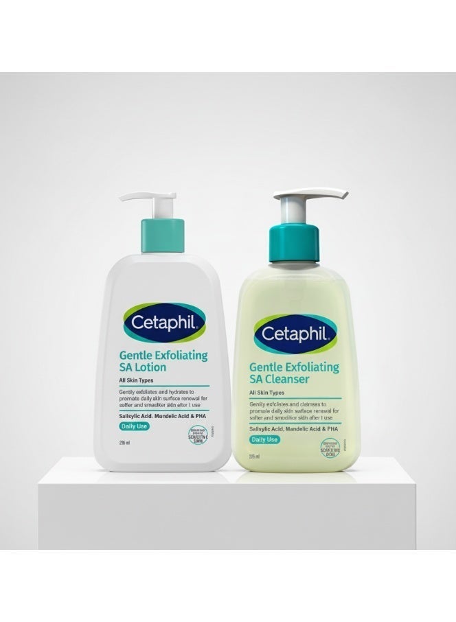 Cetaphil 2-Step Oily Acne Prone Gentle Exfoliating SA Regimen Set: Foaming Gel Cleanser (236ml) & Lightweight Lotion (236ml) | For All Skin Types | With Salicylic Acid, Mandelic Acid & Gluconolactone | Gently Exfoliates & Moisturizes | Dermatologist Recommended Brand - Image 1