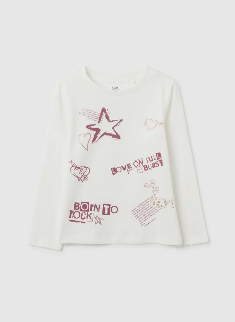 او في اس WHITE REGULAR FIT PURE COTTON GIRL'S TOP