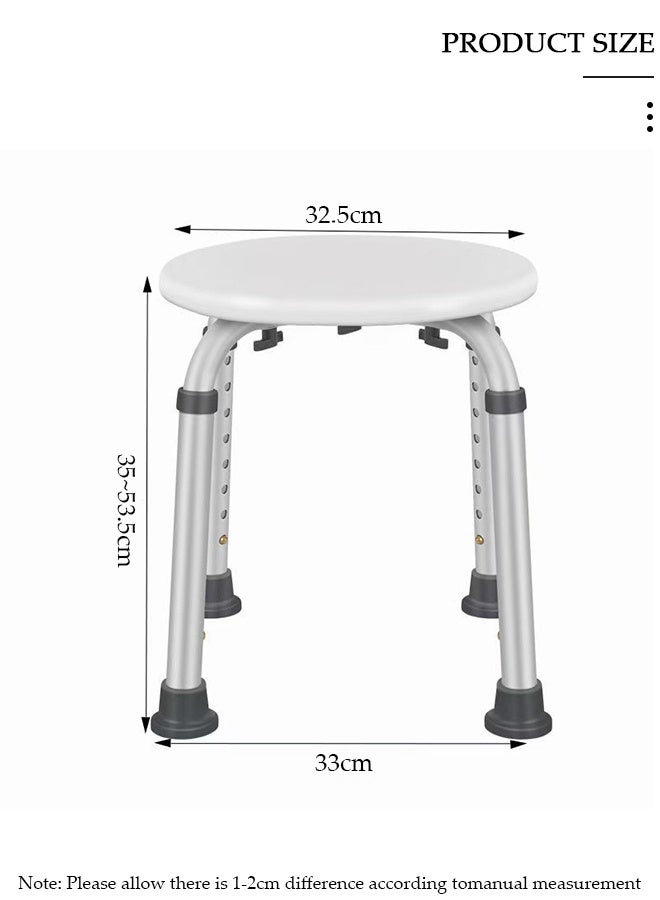 DUNISO Shower Circular Chair Bath Stool with Anti-Slip Rubber Feet,  Medical Toilet Seat, Heavy Duty Anti-Slip Legs Inside Shower Tub Stool for Bathroom Elderly Senior Disabled Injured Handicap Pregnant - Image 2