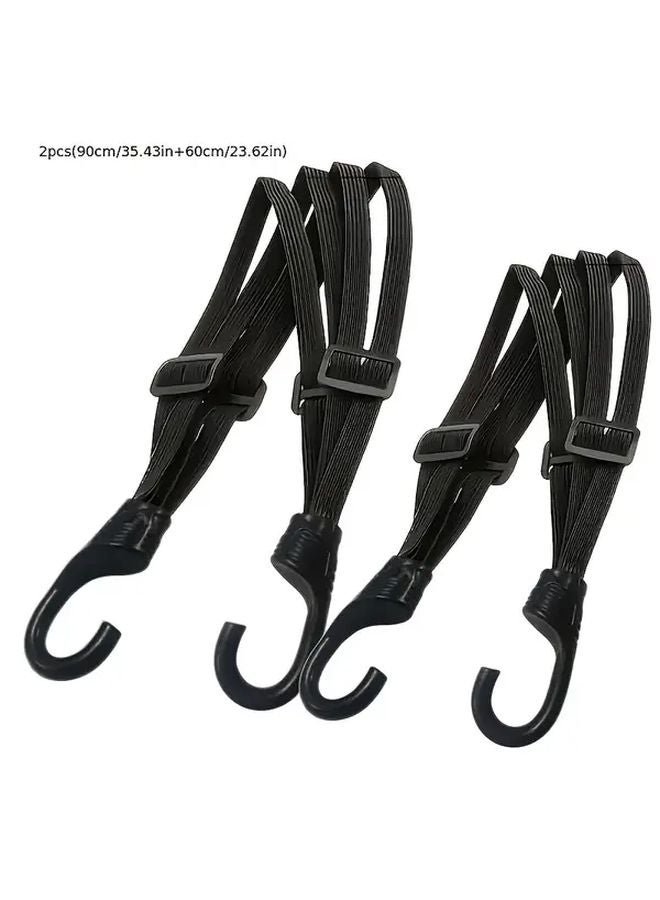 2Pcs Motorcycle Helmet Seat Fixing Strap 90cm 60cm 4 In 1 Multi Function High Elasticity Hook - Image 1
