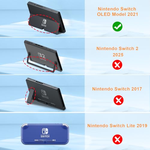 Fintie Kids Case for Nintendo Switch OLED Model 2021 with Game Card Slots - [Kids Friendly] Ultralight Shockproof Protective Cover, Ergonomic Grip Case for Switch OLED Model Console 7.0", Blue - Image 2