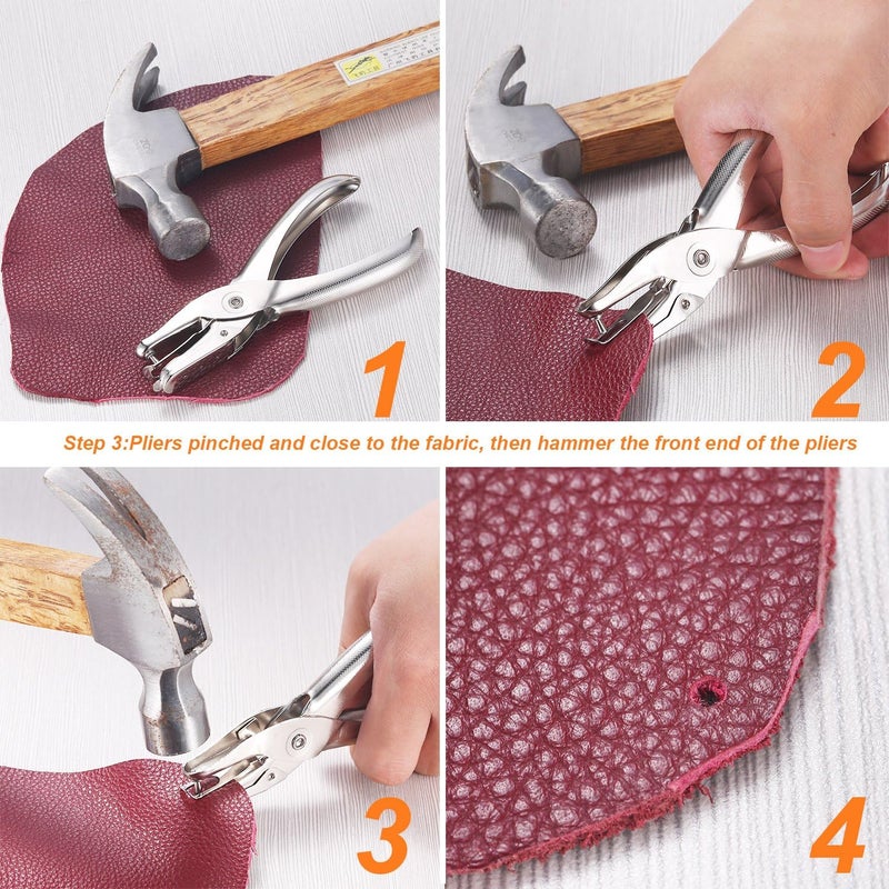 Bememo 240 Set Leather Rivets with Punch Pliers and Tools - Image 4