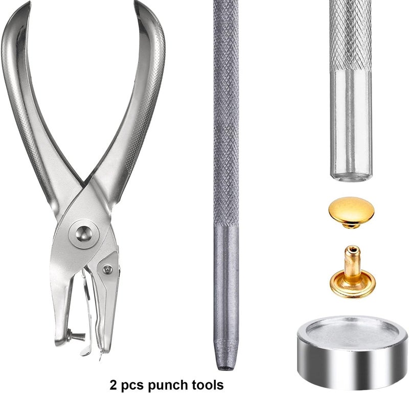 Bememo 240 Set Leather Rivets with Punch Pliers and Tools - Image 5