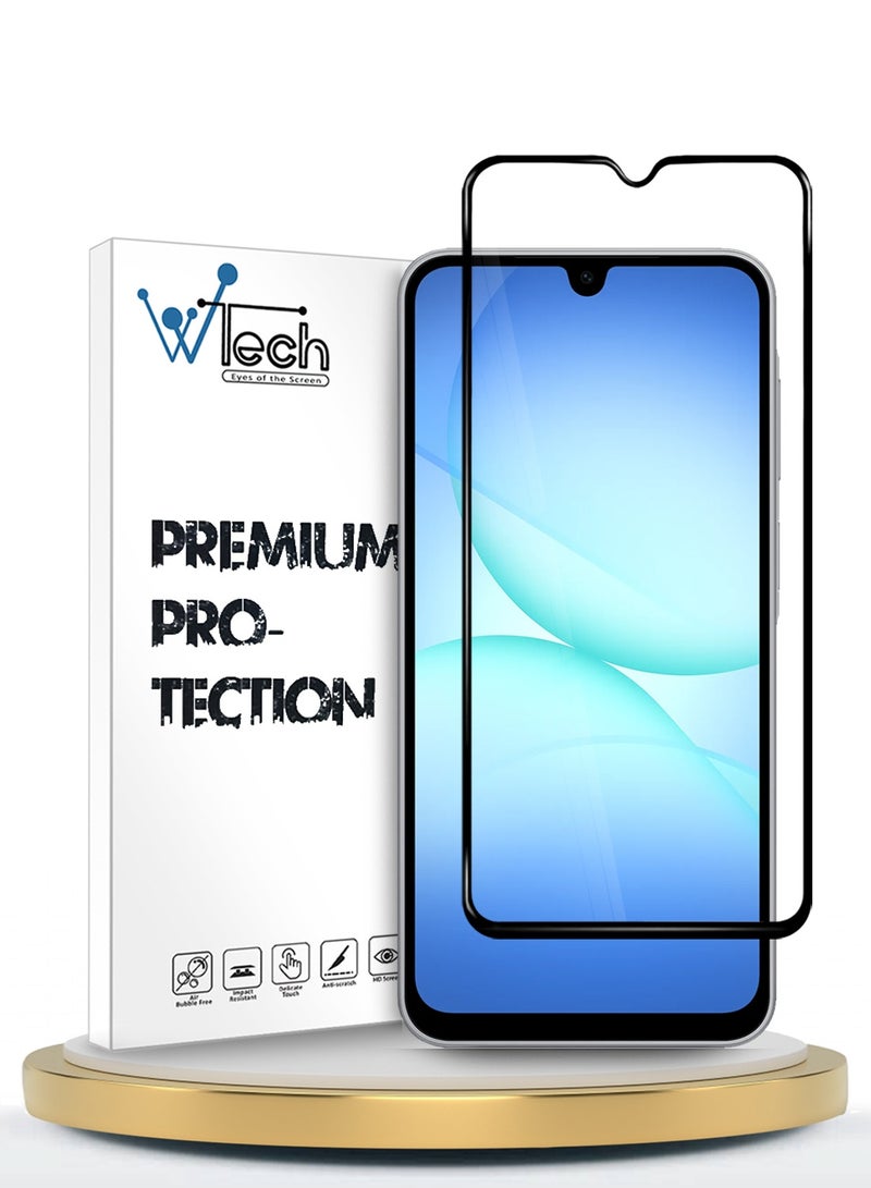 دبليو تيك حامي شاشة زجاجي مقسى كامل الالتصاق بالكامل من سلسلة سامسونج جالاكسي A17 5G 2025 بريميوم E2E (MSGECN) - شفاف/أسود - Image 1