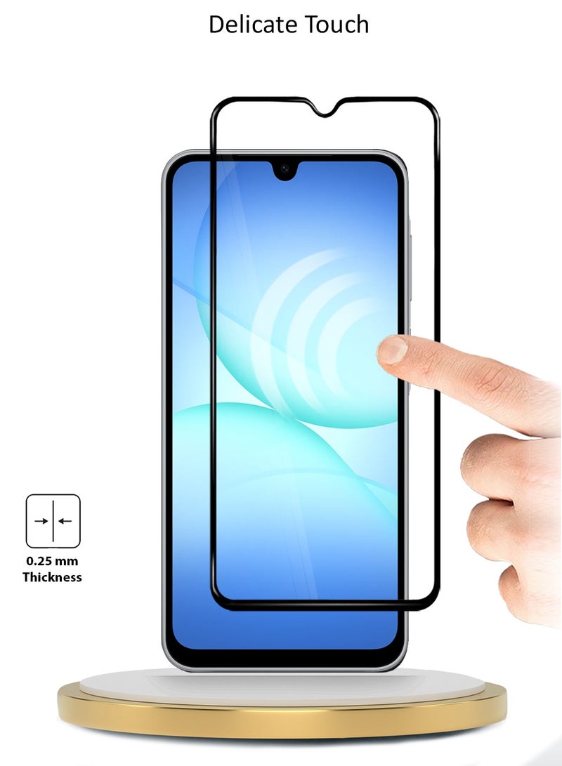 دبليو تيك حامي شاشة زجاجي مقسى كامل الالتصاق بالكامل من سلسلة سامسونج جالاكسي A17 5G 2025 بريميوم E2E (MSGECN) - شفاف/أسود - Image 4