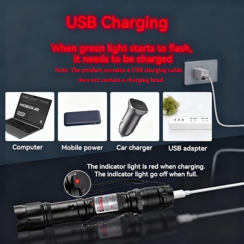 Climberty® Powerful Red Laser Pointer for Stargazing, Long Range 10000m Beam Laser Light USB Rechargeable with 8 Star Patterns, Durable Waterproof Aluminum Alloy for Hiking, Teaching, Construction - Image 4