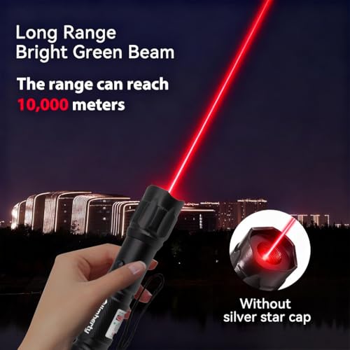 Climberty® Powerful Red Laser Pointer for Stargazing, Long Range 10000m Beam Laser Light USB Rechargeable with 8 Star Patterns, Durable Waterproof Aluminum Alloy for Hiking, Teaching, Construction - Image 2