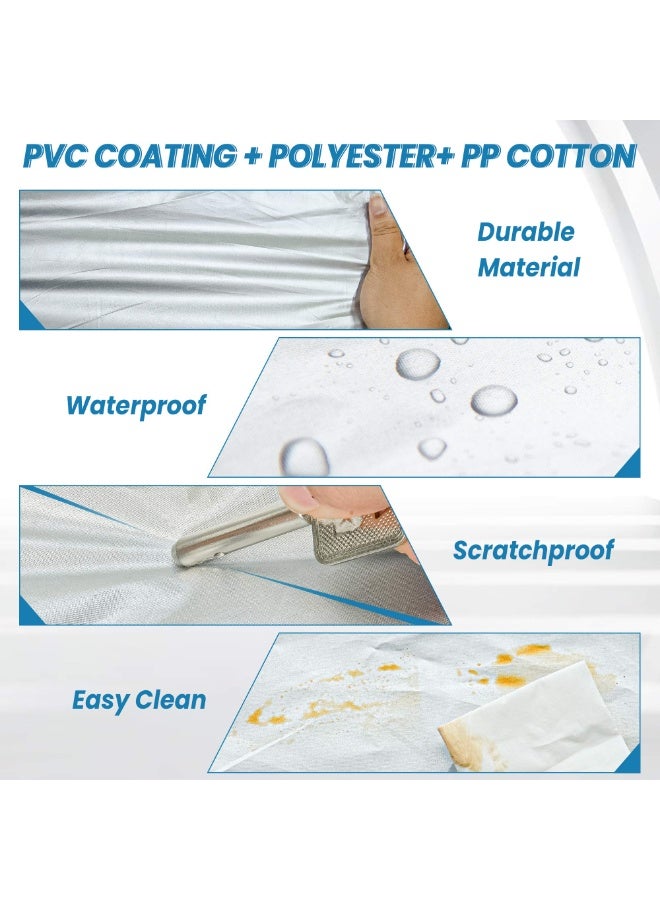 شابية أغطية سيارات الدفع الرباعي المقاومة للماء 490x200x185 سم للسيارات في جميع فصول الطقس وحماية من الأشعة فوق البنفسجية ومقاومة للثلوج وغطاء كامل خارجي مناسب عالميًا لسيارات الدفع الرباعي حتى 190 بوصة - Image 5