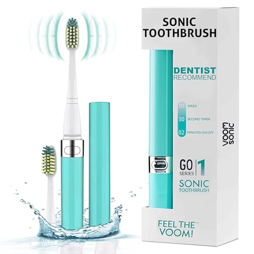 Voom Sonic Go 1 Series Travel Electric Toothbrush | Travel Toothbrushes - Battery Operated Toothbrush for Adults & Kids, Dentist Recommended Toothbrush, Portable w/ 2 Minute Timer - Image 1