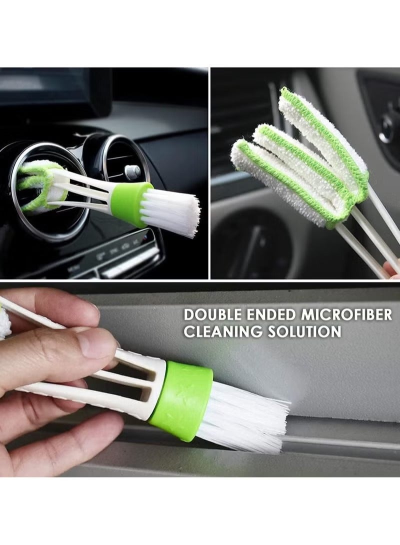 11-piece car cleaning brush set, suitable for car interior cleaning tools, including crevice cleaning brush, center console brush, seat brush, air conditioner brush, cleaning gel, cleaning cloth, etc. - Image 4