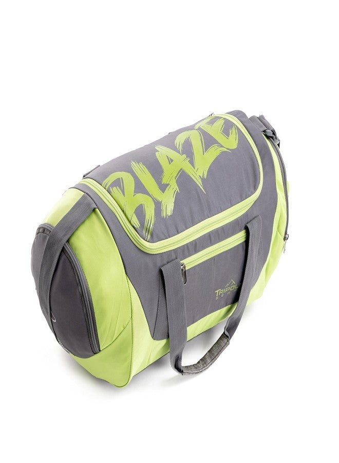 Tripole Blaze Gym Bag and Sports Duffel Bag with Ventilated Shoe Compartment | Unisex | Multi-Utility | 35 litres (Grey & Neon Yellow) - Image 2