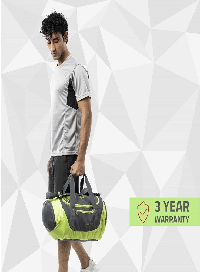 Tripole Blaze Gym Bag and Sports Duffel Bag with Ventilated Shoe Compartment | Unisex | Multi-Utility | 35 litres (Grey & Neon Yellow) - Image 4