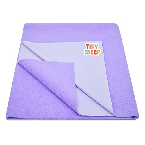 Tidy Sleep Instadry Anti-Piling Fleece Extra Absorbent Quick Dry Sheet for New Born Babies, Cotton Bed Protector Mattress Pack of 1 Lilac Small (70x50) cm - Image 1