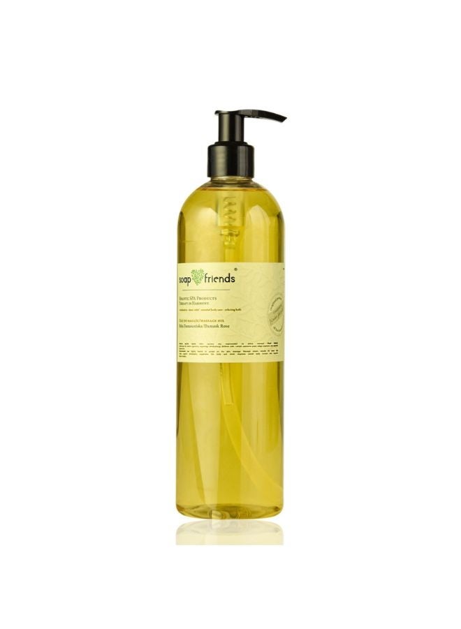 Soap&Friends Natural Damask Rose Body & Massage Oil – 500ml | Safe, Non-Toxic, Luxurious Hydration & Relaxation