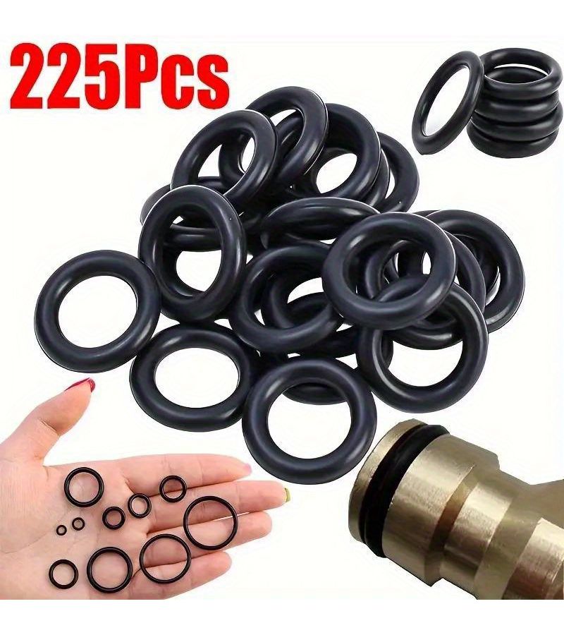 225 Pcs O Ring Kit Durable Rubber Gaskets Oil Water Resistant Automotive Mechanical Seal for Pipes - Image 1