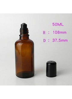 XINGZI 3Pcs 50Ml Empty Refillable Amber Glass Roll On Bottles Essential Oil Roller Bottles With Stainless Steel Roller Ball And Black Cap Attar Bottle For Essential Oils Aromatherapy Lip Gloss Balms  - Image 4