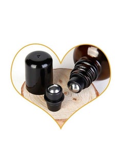 XINGZI 3Pcs 50Ml Empty Refillable Amber Glass Roll On Bottles Essential Oil Roller Bottles With Stainless Steel Roller Ball And Black Cap Attar Bottle For Essential Oils Aromatherapy Lip Gloss Balms  - Image 5