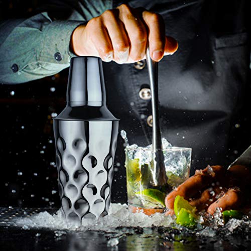 Steren Impex | Stainless Steel Coin Design Cocktail Shaker with Strainer & Jigger/Peg Measurer (30 & 60 ml), 500 ml - Image 2