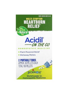 Boiron Boiron, Acidil On The Go, Multi-Symptom Heartburn Relief, 2 Portable Tubes, 80 Pellets Each  - Image 1
