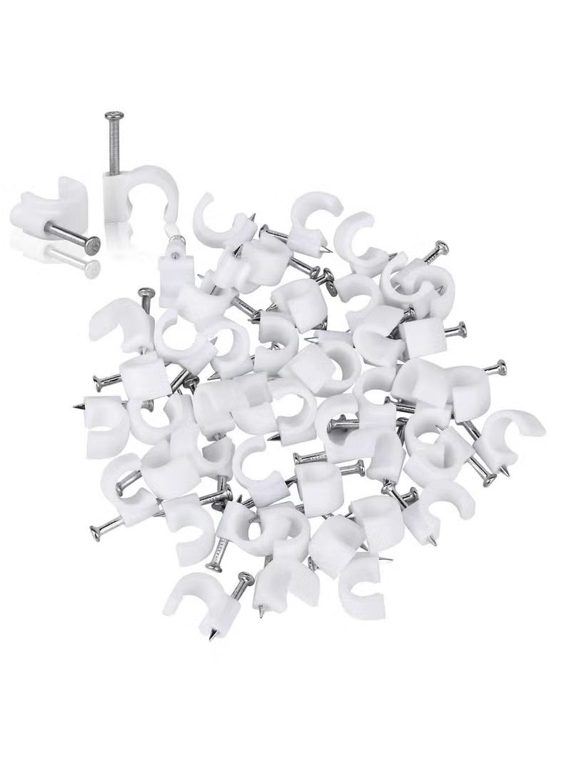 SpeedyBee Cable Clip 4mm 90pcs Box – Round Wire Cable Clips with Steel Nails for Wall Cable Management, Electrical Wire Fixing, Network & CCTV Cable Holder - Image 1