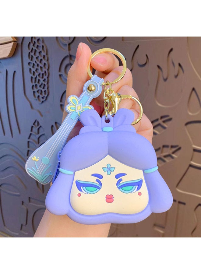 Cartoon Exquisite Datang Ladies Coin Purse Keychain Creative Women's Book Bag Pendant Car Key Chain Gift