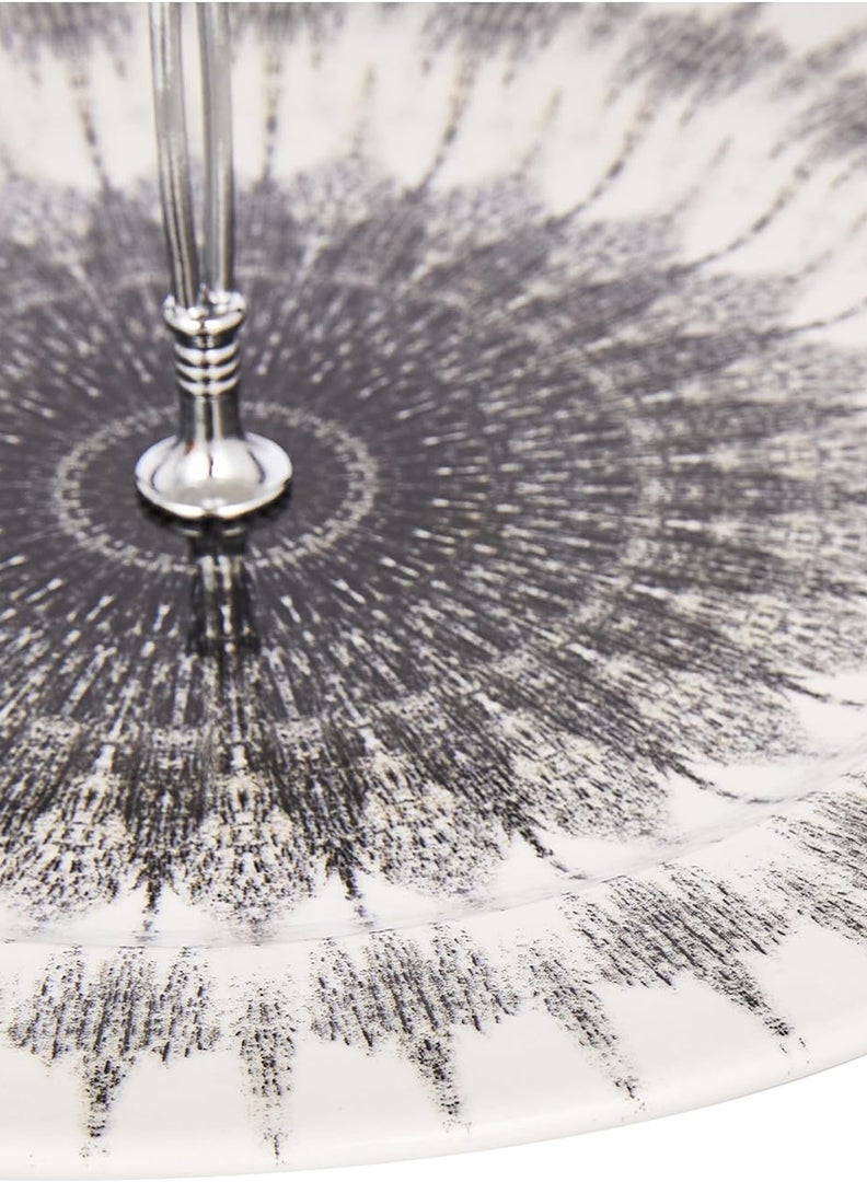 EDESSA Cosmic Porcelain Ceramic 2 Tier Cake Stand - 20cm and 27cm - Elegant and Functional Display for Cakes and Desserts - Image 3