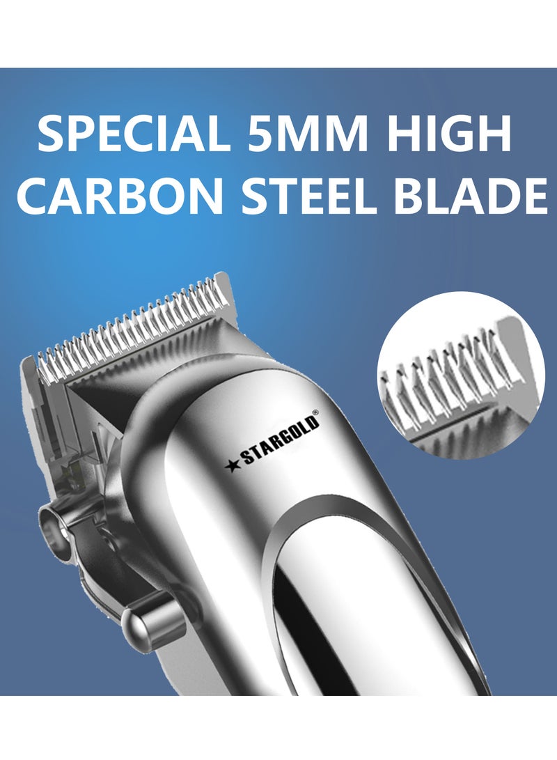 ستارجولد ماكينة قص شعر احترافية، تحكم في 4 تروس قابلة للتعديل، شفرة من الفولاذ الكربوني، عمر بطارية طويل، شحن USB - Image 2