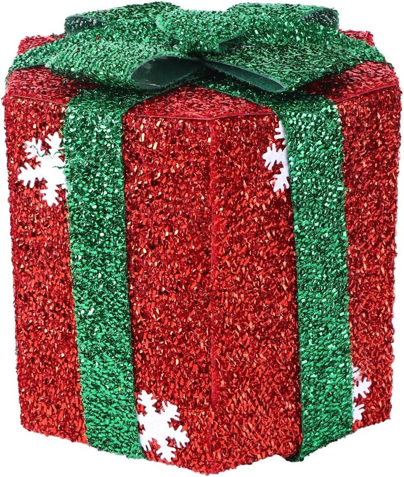Yardenfun Christmas Candy Pouch Box 15x15cm Hexagonal Red DIY Holiday Party Storage and Wrapping Box for Christmas Presents and Festive Decorations - Image 1