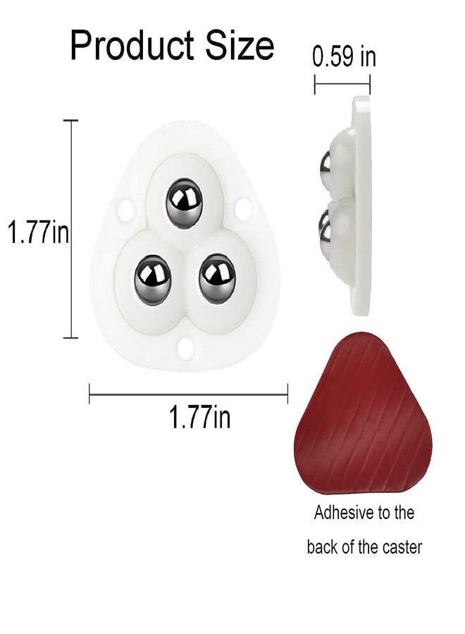 UB Unity Brand 8pcs Caster Wheel Self Adhesive Caster Wheel 360° Swivel Wheels for Furniture, Small Appliance, DIY Modification Moving Table Heavy Duty Caster Wheels (White) - Image 2