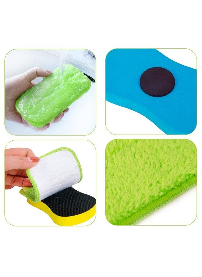 OSOPOLA - 2 Pack Chalkboard Eraser Washable Reusable Microfiber Eraser Cleaning Chalk Markers Duster Tool In Home Classroom Office Attached 2 Pcs Microfiber Cloth Wp03 - Image 1