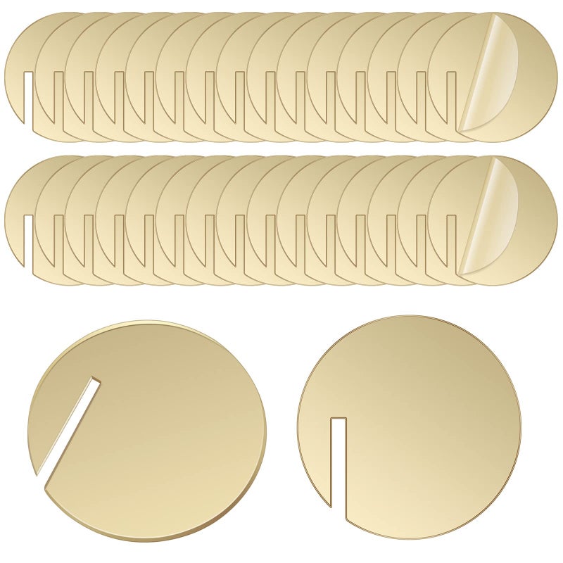 Amyhill Amyhill 30 Pcs Acrylic Circle Drink Tags Round Party Drink Tag Circle Markers Blank Acrylic labels Rim of Glass Wine Glass Disc for Baby Shower Wedding Engagement Birthday Party DecorationsGold