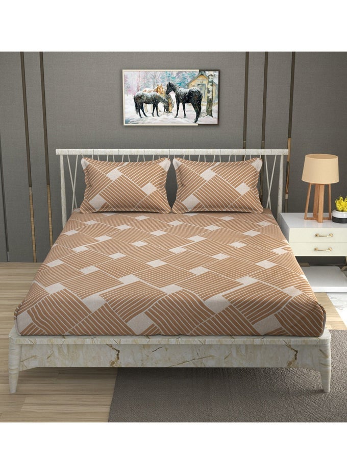 PREMIUM KING SIZE FITTED BEDSHEET SET WITH 2 PILLOWCASES  ULTRA-SOFT MICROFIBER BEDDING  DEEP POCKET (200X200+35 CM) WITH 50X75 CM PILLOW COVERS  BREATHABLE AND DURABLE MATTRESS PROTECTOR SET