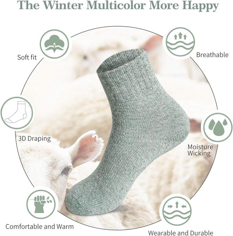 FYC Socks for Women - Stocking Stuffers Gifts for Women - Warm Thick Soft Wool Cozy Crew Socks Christmas Gifts for Woman - Image 3