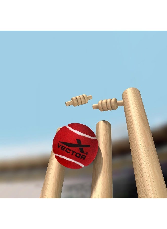 Vector X Cricket Tennis Ball – Heavy Duty, Durable Red Cricket Ball for Training & Outdoor Play - Image 4