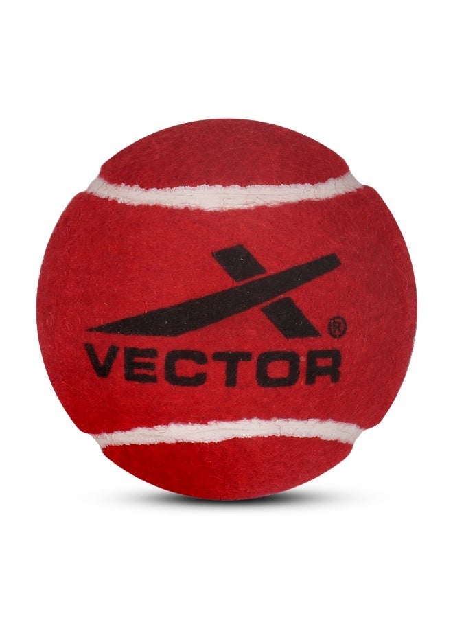 Vector X Cricket Tennis Ball – Heavy Duty, Durable Red Cricket Ball for Training & Outdoor Play - Image 3