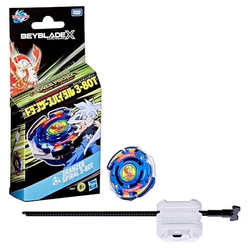 BeyBlade بي بليد إكس مشروع درانزر سبيرال 3-80T مجموعة بداية مع تاكارا تومي نوع التوازن قمة ومشغل، ألعاب قتال القمم، للأعمار 8 وما فوق - Image 1