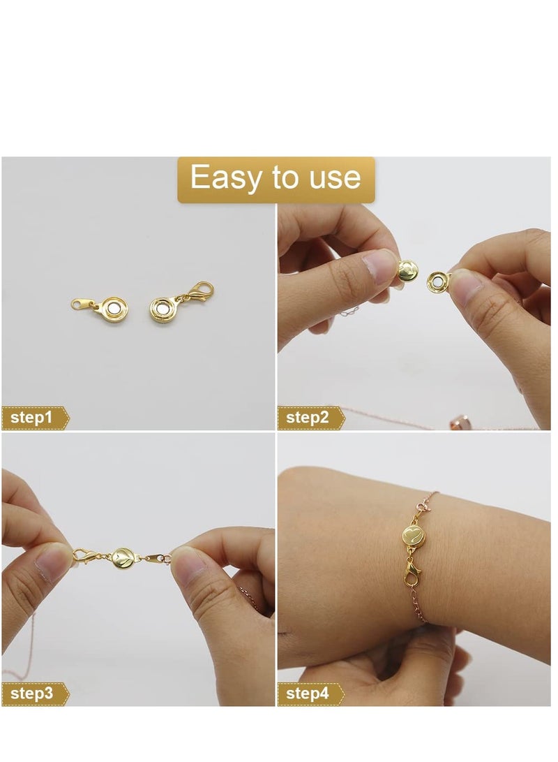 SYOSI Set of 6 Locking Magnetic Clasp, Heart Embedded Necklace Clasp, Magnetic Necklace Clasps Closures, Magnetic Lobster Clasps Converter for DIY Necklace Bracelet Jewelry Crafts Making Supplies - Image 5