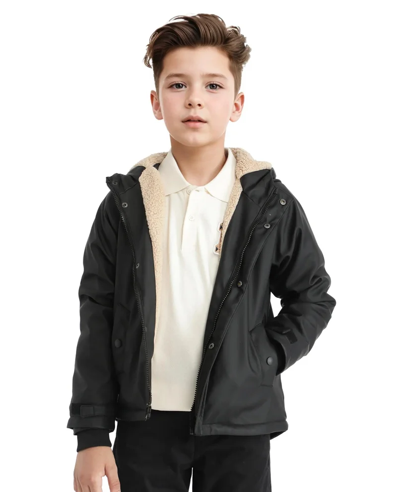 Rare Ones Rare Ones Kids Wrick Black Polyester Full Sleeve Solid Jacket
