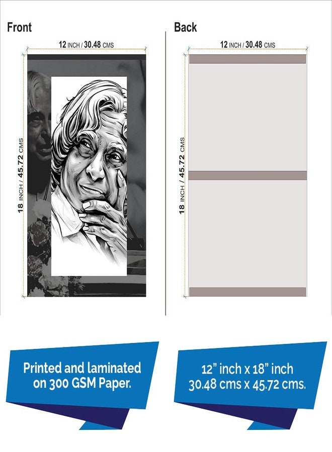 Wildmark A.P.J. Abdul Kalam Poster Photo For Room And Home Wall Premium(Black, 12x18 Inches, Paper) - Image 4