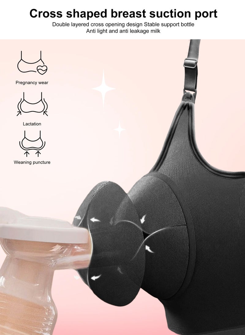 URbazaar 2-Pcs Hands Free Pumping Bra, Adjustable Breast-Pump Holding and Nursing Bra  - Image 4