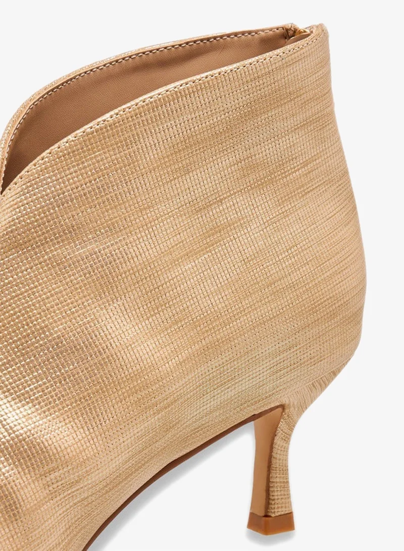 Flora Bella By Shoexpress GOLD Women Kitten Heel Ankle Boots Ramadan Collection for Women | Best Price UAE