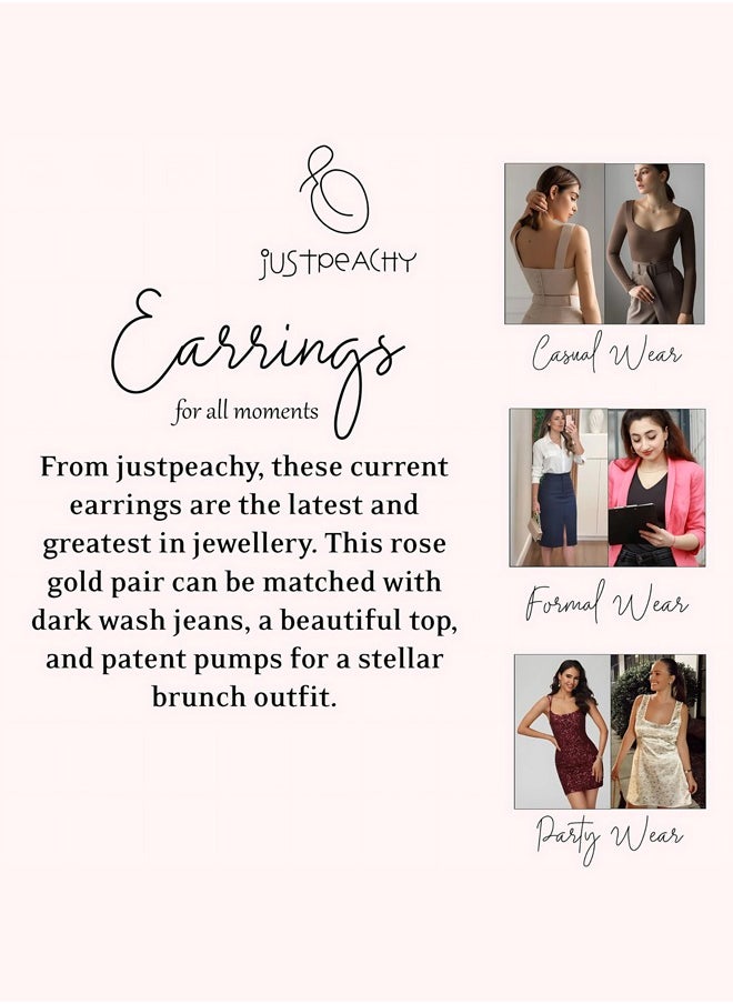 Just Peachy - Just Peachy Gold-Plated & White Circular Pearl Half Hoop Earrings Elegant Design with Classic Pearl Accents, Perfect for Any Occasion, Lightweight and Comfortable- Stylish Accessory - Image 1