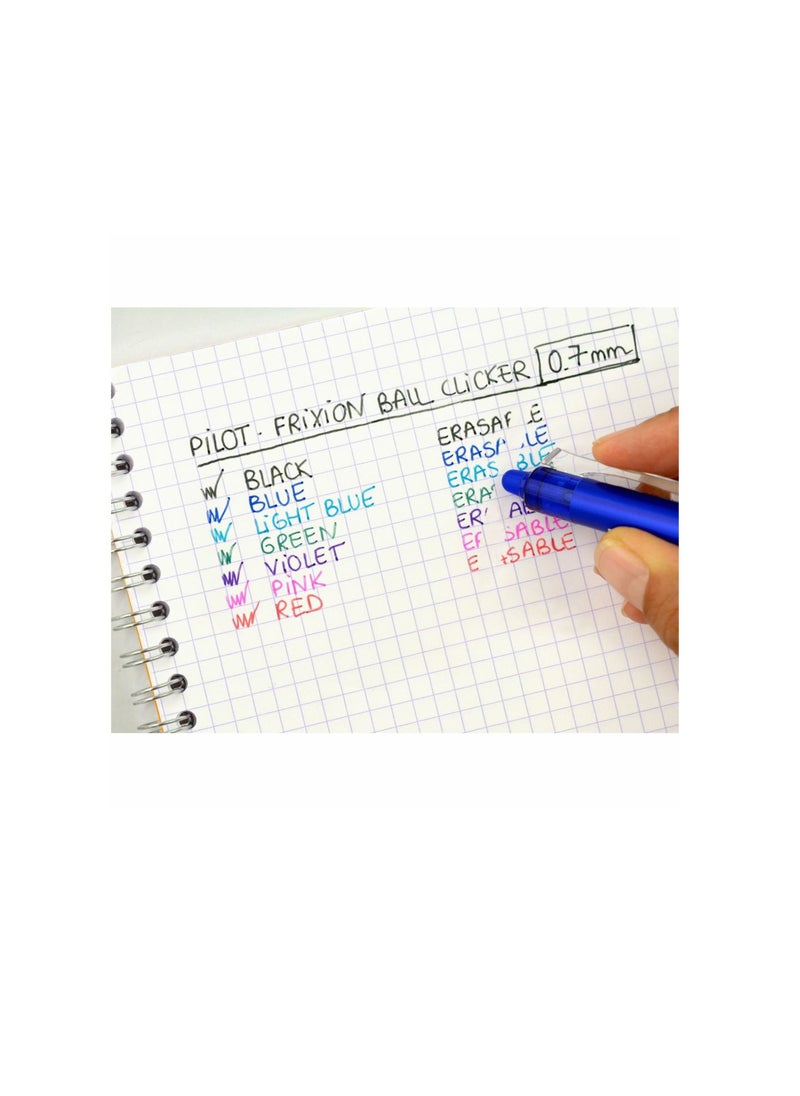 PILOT 6-Piece Frixion Clicker Erasable Ball Pen 0.7mm Tip Red Ink  - Image 3