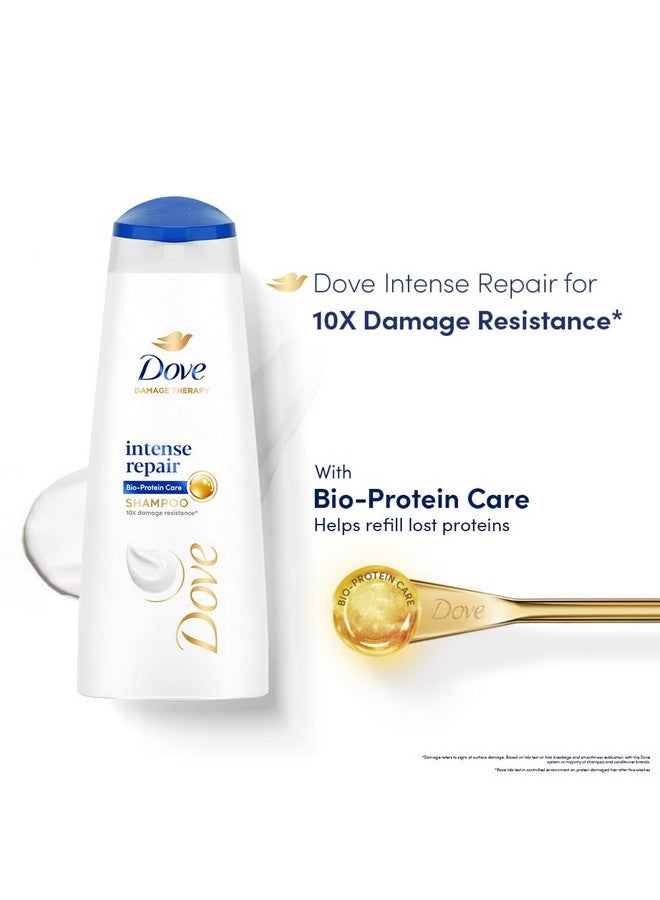 Dove Intense Repair Shampoo 1 Litre + Conditioner 175ml, Combo | For Dry and Damaged Hair | Enriched with Fibre Actives | Strengthens Smooth & Strong Hair - Image 5
