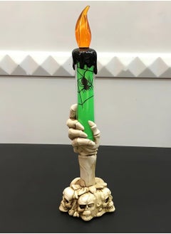 Generic LED Candle Flameless Candle Holder Candle Light for Party Decoration and Haunted House Decoration (Green - 1 Piece)  - Image 1
