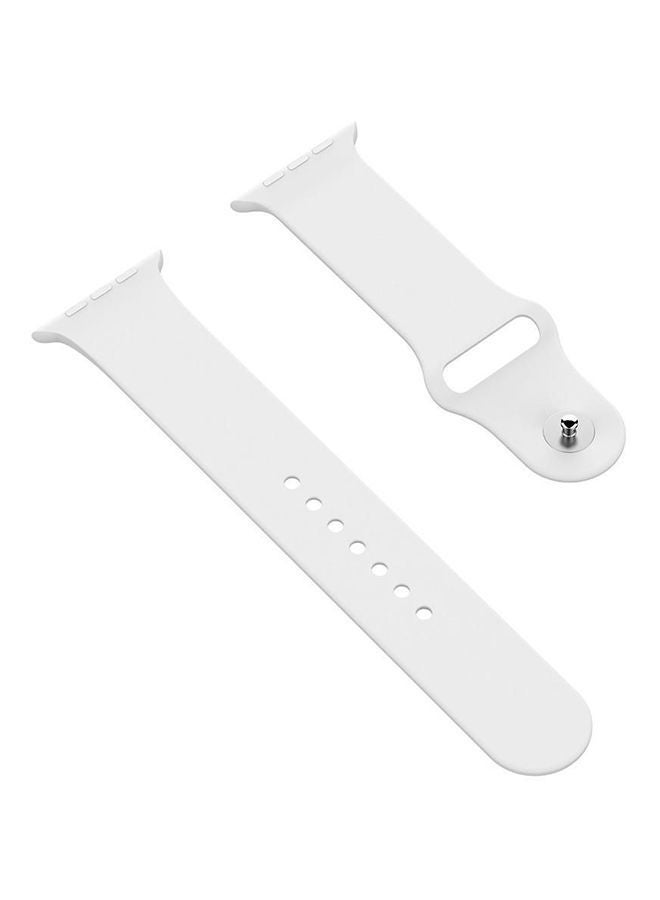 NIBEMINENT Replacement Silicone Watch Band For Apple Series 3/2/1 White - Image 2