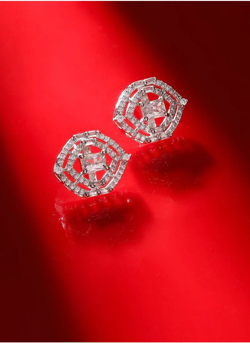 Priyaasi Contemporary American Diamond Studs Earrings