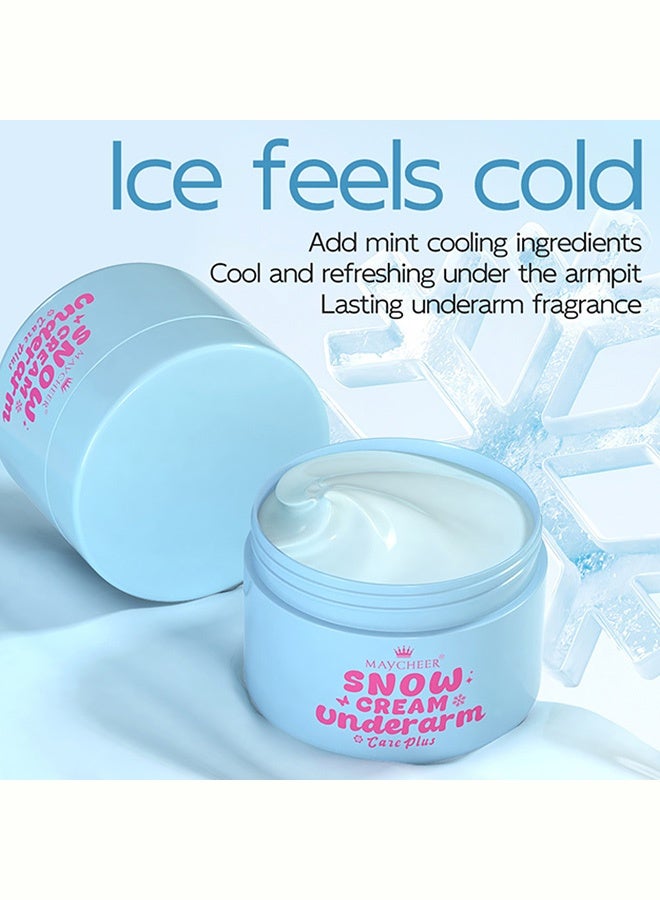 MAYCHEER Snow Cream Underarm Care Cream, Brightening & Odor Control Deodorant Cream, Nourishing & Refreshing Underarm Whitening Lotion for Sensitive Skin, 50g - Image 2