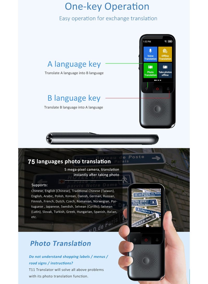 Gasin AI International Language Translator Pen And Electronic Dictionary, Real-time Voice Translation Into 138 Languages Including Arabic, Supports Offline Translation, Equipped With Scanning Function - Image 5