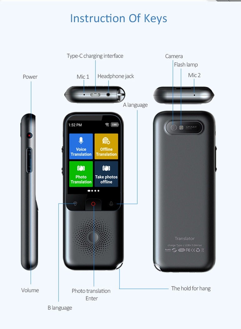 Gasin AI International Language Translator Pen And Electronic Dictionary, Real-time Voice Translation Into 138 Languages Including Arabic, Supports Offline Translation, Equipped With Scanning Function - Image 2